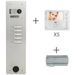 URMET Kit Video Alu 1R 5 Bp 2 Voice Programmé (KV83/105)